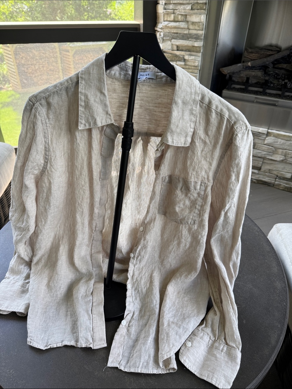 Belle
Linen Button-Through Shirt in Beige Neutral